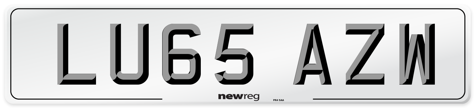 LU65 AZW Number Plate from New Reg